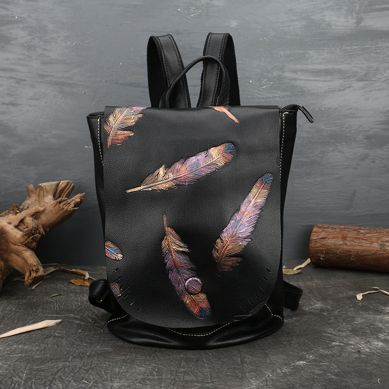 designer women's genuine leather backpack Leathario Small Backpack for Women, Genuine Leather Backpack Purse for