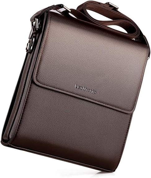 Leathario Men's Shoulder Bag Leather Small Messenger Bag for Men Crossbody Handbag Satchel for Travel