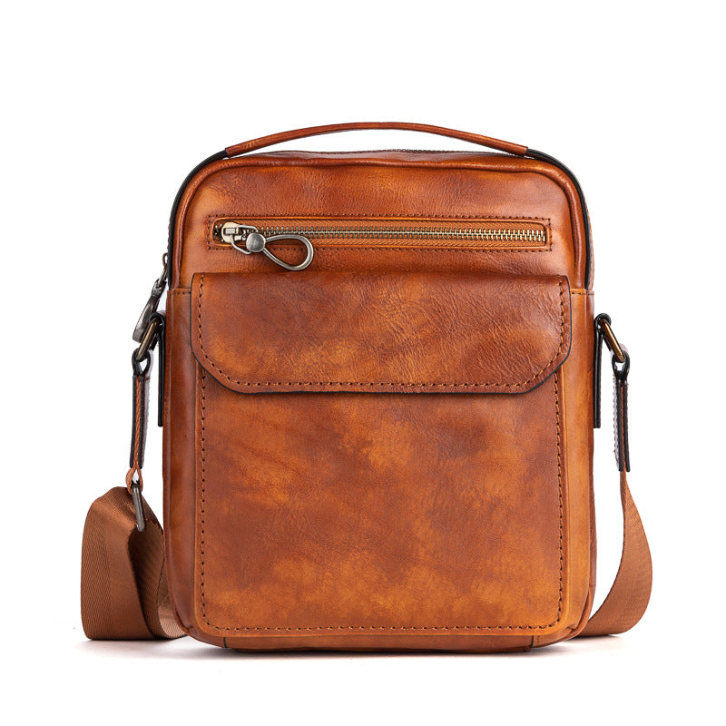 Leathario Men's Crossbody Bag Leather Shoulder Bag for Men Small Messenger Purse Sling Satchel Bag for Work Travel
