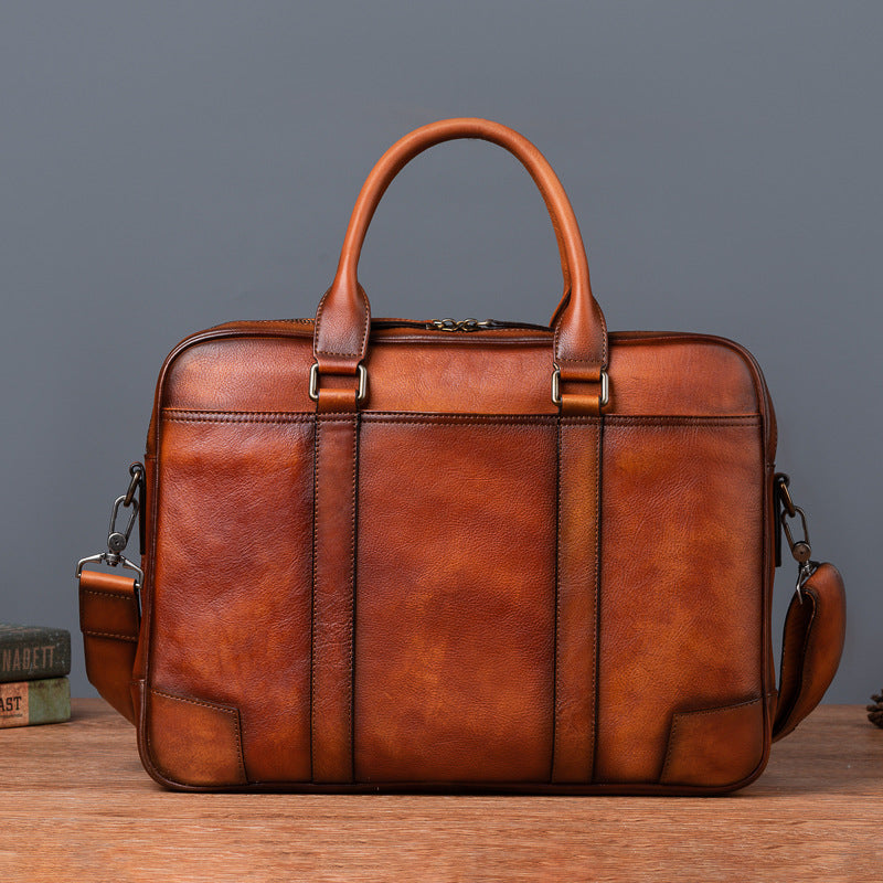 Leathario Leather Briefcase Bag for men Leather Laptop Bags for Men and Women Travel Messenger Bag, Work Laptop Bag