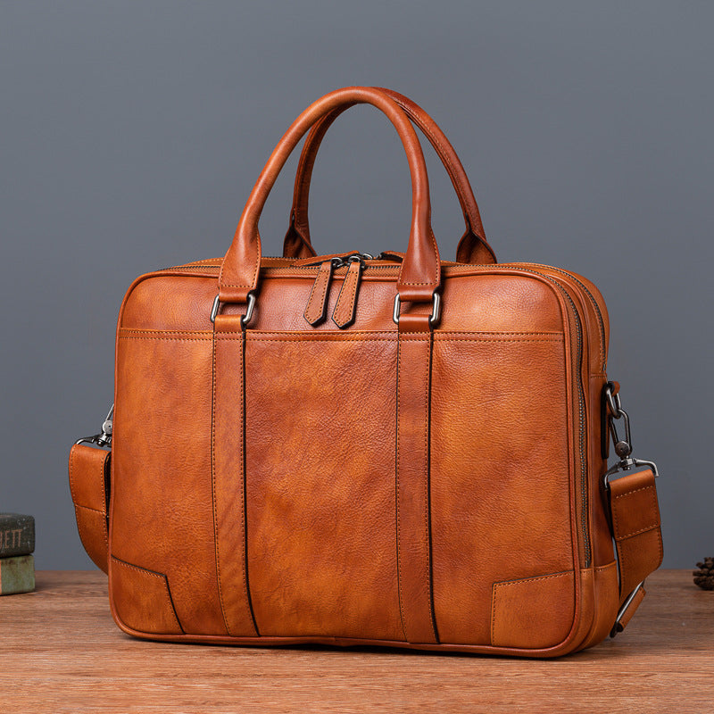Leathario Leather Briefcase Bag for men Leather Laptop Bags for Men and Women Travel Messenger Bag, Work Laptop Bag