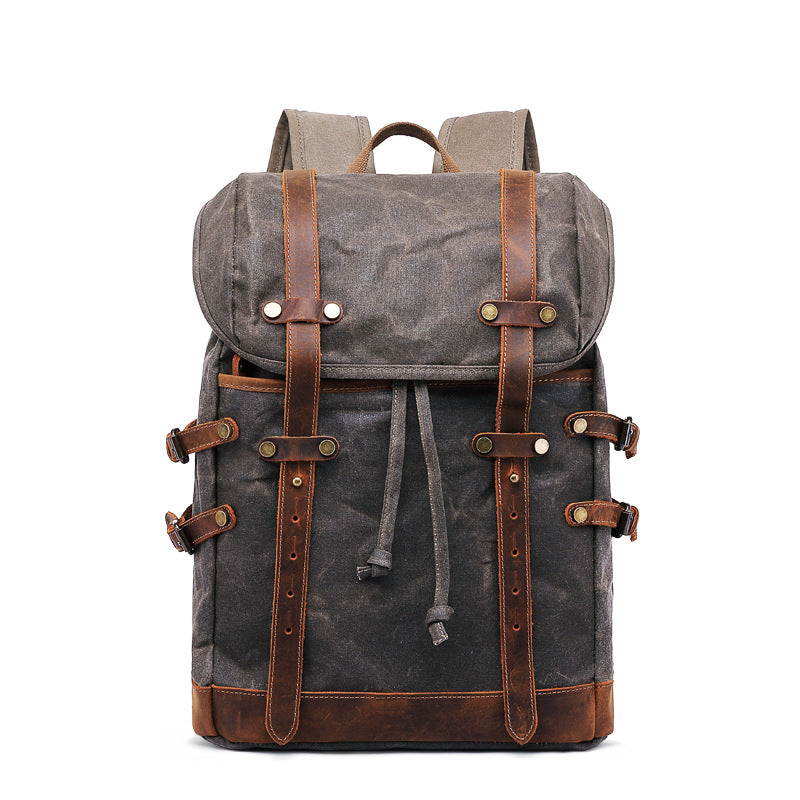 Leathario Vintage Backpack for Men Laptop Bag Overnight Weekender Men;s Camping Daypack Rucksack for Business