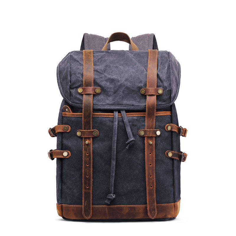 Leathario Vintage Backpack for Men Laptop Bag Overnight Weekender Men;s Camping Daypack Rucksack for Business