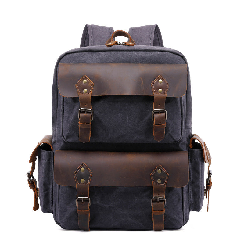 Leathario Vintage Backpack for Men Laptop Bag Overnight Weekender Camping Daypack Business Rucksack